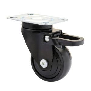 Black Furniture Castor 50mm Soft Wheel Swivel Braked 3C-Series 