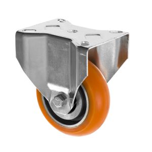 100mm Ergonomic Fixed Castor with Apex Polyurethane Wheel