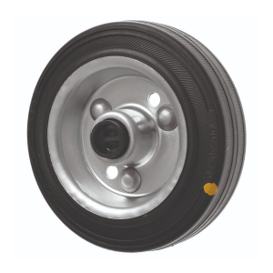 125mm Heavy Duty Anti Static Rubber Wheel on a Metal Centre with Bearings