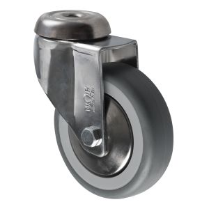 80mm Chrome Castors Bolt Hole Fitting