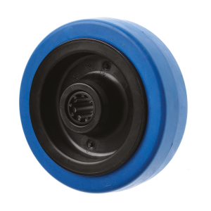 125mm Blue Heavy Duty Elastic Rubber Wheels