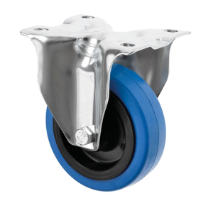 125mm Non Marking Blue Rubber Fixed Castors