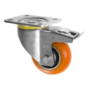 125mm Apex Heavy Duty Swivel Braked Castors with Polyurethane Wheel