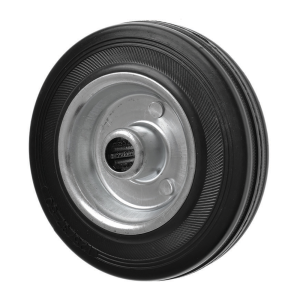 80mm Solid Black Rubber Wheels Metal Centre 50kg Load Capacity