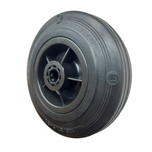 125mm Medium/Heavy Duty Black Rubber Wheels with Bearings 