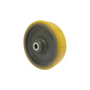 Yellow Polyurethane Wheel 150mm Cast Iron 20mm Roller Bearing