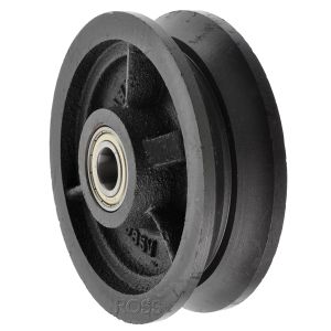 200mm V Grooved Cast Iron Wheel 20mm Ball Bearing 1000kg