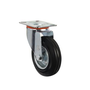 80mm Pressed Steel Castors with Rubber Wheel