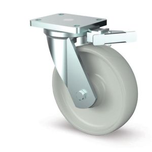 160mm Heavy Duty Castors with Directional Lock Nylon Wheel 