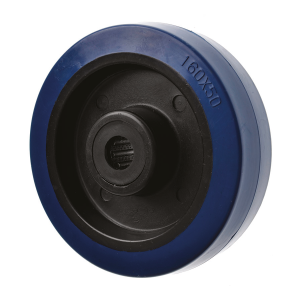 160mm Blue Heavy Duty Elastic Rubber Wheels