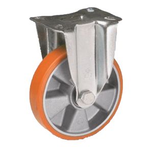 TAU Heavy Duty Fixed Castor Polyurethane 100mm Aluminium Wheel 280kg