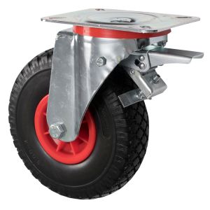 260mm Pneumatic Castor Puncture Proof Wheel With Brake