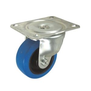 Flexello 61 Series 4" Blue Rubber Castor Wheel