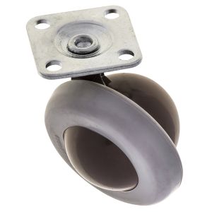 Kenrick Shepherd Castors with Top Plate Grey and Brown Polyurethane Tyre 50mm