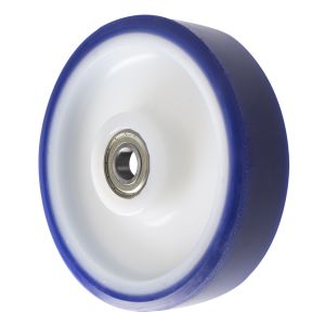 8" Blue Soft Polyurethane Wheels 25mm Ball Bearing