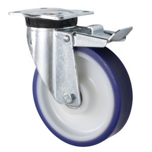 LAG 100mm Braked Stainless Steel Castor with Polyurethane Wheel