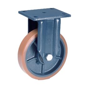 LAG 400mm Fixed Cast Iron Caster with Polyurethane Tyre 3200kg Load