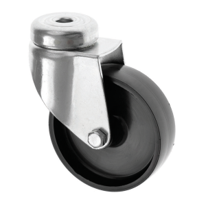 75mm Bolt Hole Castors Black Plastic Wheel