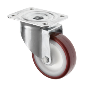 80mm Swivel Castor Red Polyurethane Wheel