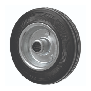 125mm Medium/Heavy Duty Black Rubber Wheels on a metal centre