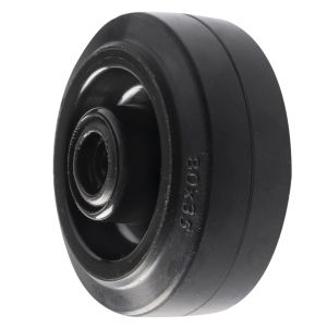 80mm Black Rubber Wheels 70kg Load Capacity