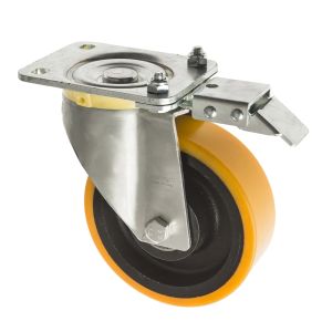 Heavy Duty Castors Directional Lock - 200mm Polyurethane Castor Wheel