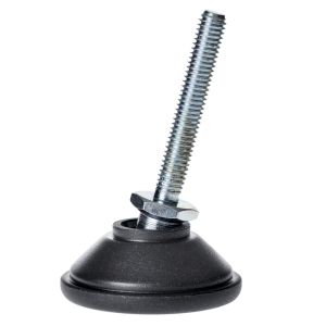 Mild Steel Plated Stud Adjustable Feet 40mm Dia, M10 x 75mm 