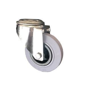 80mm Swivel Bolt Hole Castor Grey Rubber Wheel