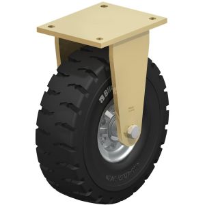 Heavy Duty Fixed Castor with Super Elastic Wheels 306mm Diameter