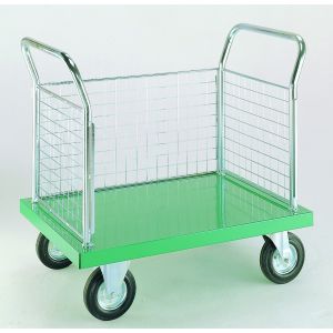 Designer Platform Trolley 3 Sides  Mesh Deck 1200 x 800mm Yellow