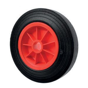 160mm Solid Rubber Trolley Wheel with Plastic Centre 12.7mm Bore