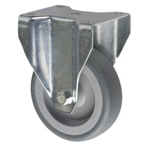 80mm Zinc Plated Fixed Institutional Castor Thermoplastic Rubber Wheel