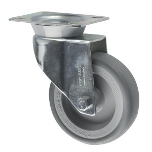 100mm Zinc Plated Retail Swivel Castor Thermoplastic Rubber Wheel