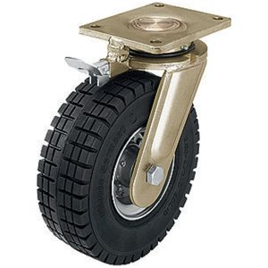 Heavy Duty Swivel Castor with Super Elastic Wheels and Directional Lock 250mm Diameter