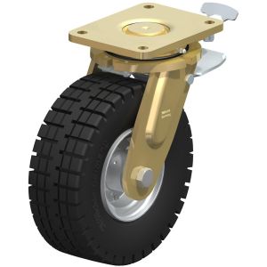 Heavy Duty Swivel Castor with Leading Brake and Directional Lock 250mm Diameter