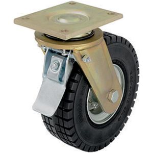 Heavy Duty Swivel Castor with Super Elastic Wheels and Leading Brake 250mm Diameter