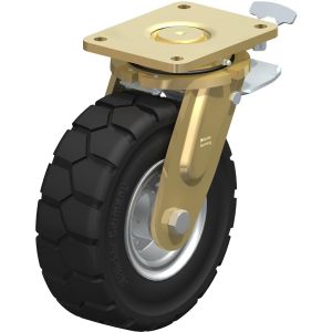 Heavy Duty Swivel Castor with Leading Brake and Directional Lock 250mm Diameter