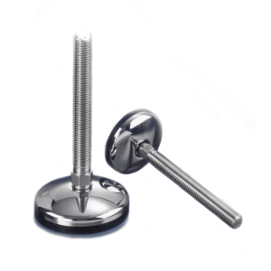 M24 x 250mm Stainless Steel Adjustable Foot with Rubber Core 100mm Dia.