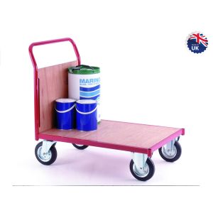 Heavy Duty Platform Trolley Single Mesh End 1000 x 600mm Timber Deck