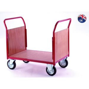 Heavy Duty Platform Trolley Double Mesh End 1200 x 800mm Timber Deck