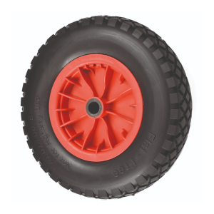 400mm Puncture Proof Wheels Red Plastic Centre