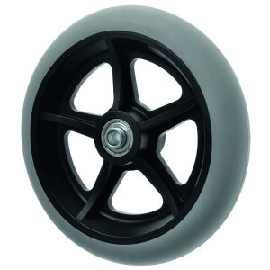 200mm Wheelchair Wheels with Grey Rubber Tyre 8mm Hub