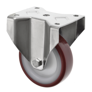 160mm Fixed Stainless Steel Castor Polyurethane Wheel