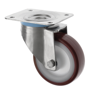 200mm Swivel Stainless Steel Castor Polyurethane Wheel 