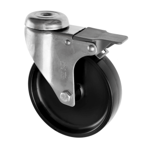 100mm Swivel Braked Black Nylon Castor Wheel