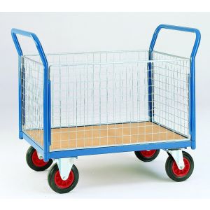 Platform Trolley Four Sided Mesh Timber Deck