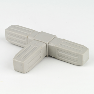 Square Tube Connector Joints 3 Way Flat Grey 25 x 25mm