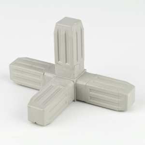 Square Tube Connector Joint  4 Way Grey 25 x 25mm