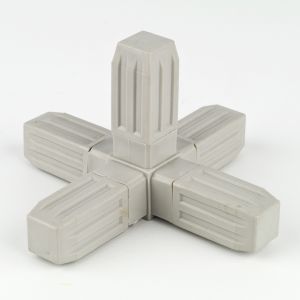 25mm 5 Way Square Tube Connector Grey