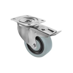 Braked Noise Reducing Castor 100mm Wheel